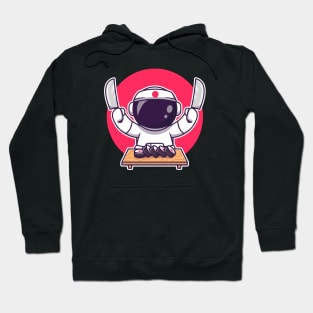 Cute Astronaut Sushi With Knife Hoodie